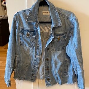 Lightly Distressed Light Wash Denim Jacket
